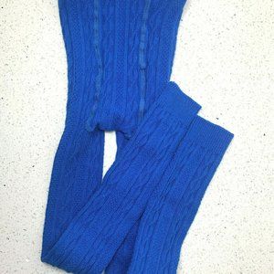 NWOT Mini Boden Girls Blue Tights Footless Size 9-10 y